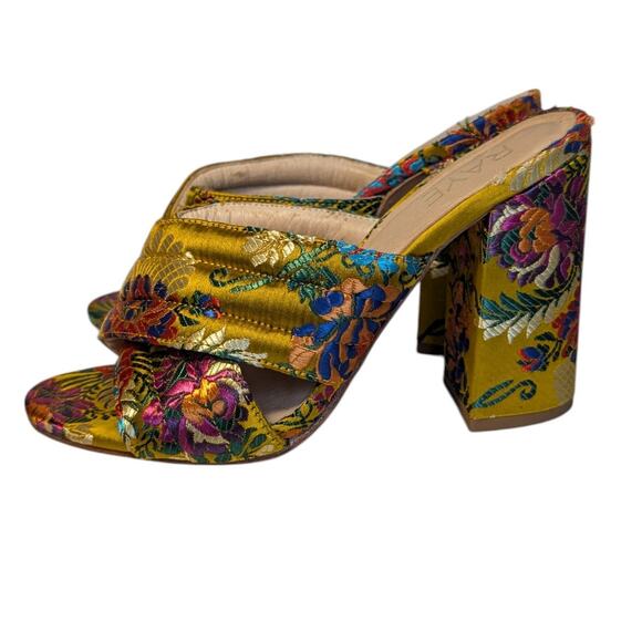 RAYE x REVOLVE Monroe Mule Floral Gold Brocade‎ Slide Mule Women's Size 8 - Picture 5 of 16